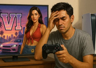 Ilustrasi poster GTA 6 dengan latar Vice City, Rockstar Games umumkan perilisan ditunda hingga 2026.