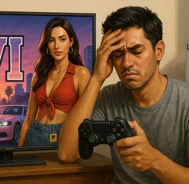 Ilustrasi poster GTA 6 dengan latar Vice City, Rockstar Games umumkan perilisan ditunda hingga 2026.